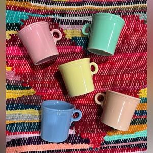 Fiesta Fiestaware Pastel Mug Set — Set of 5 | Classic Ring Handle